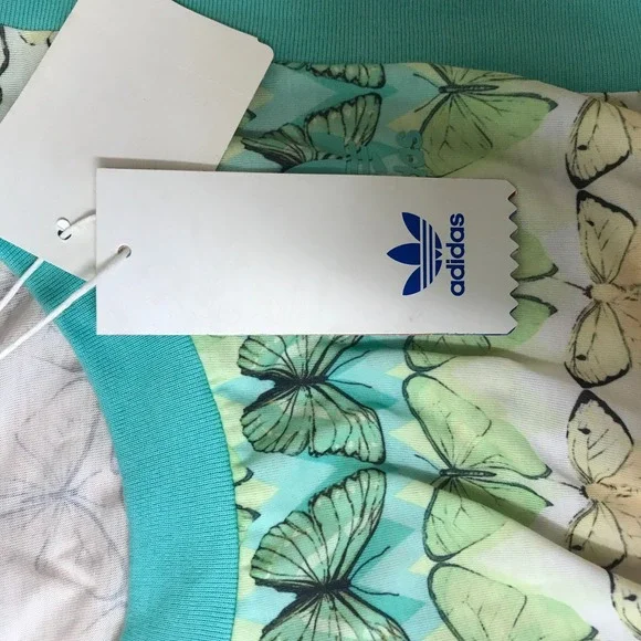 ADIDAS- WOMEN'S SMALL - MULTICOLOR SLEEVELESS BUTTERFLY TANK DRESS - Picture 10 of 11